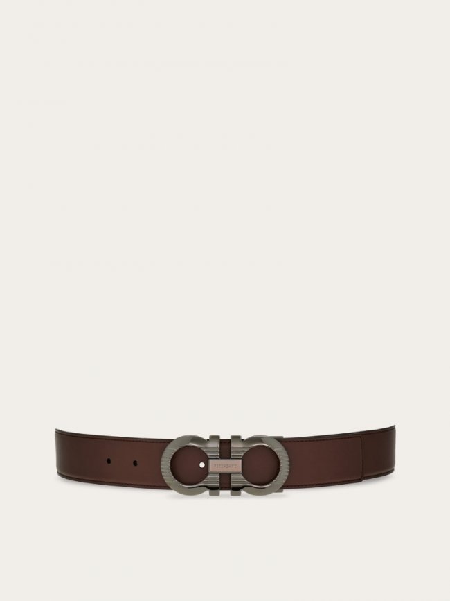 Ferragamo Men's Reversible And Adjustable Gancini Belt - Midnight Blue/Black | Quick Ship!
