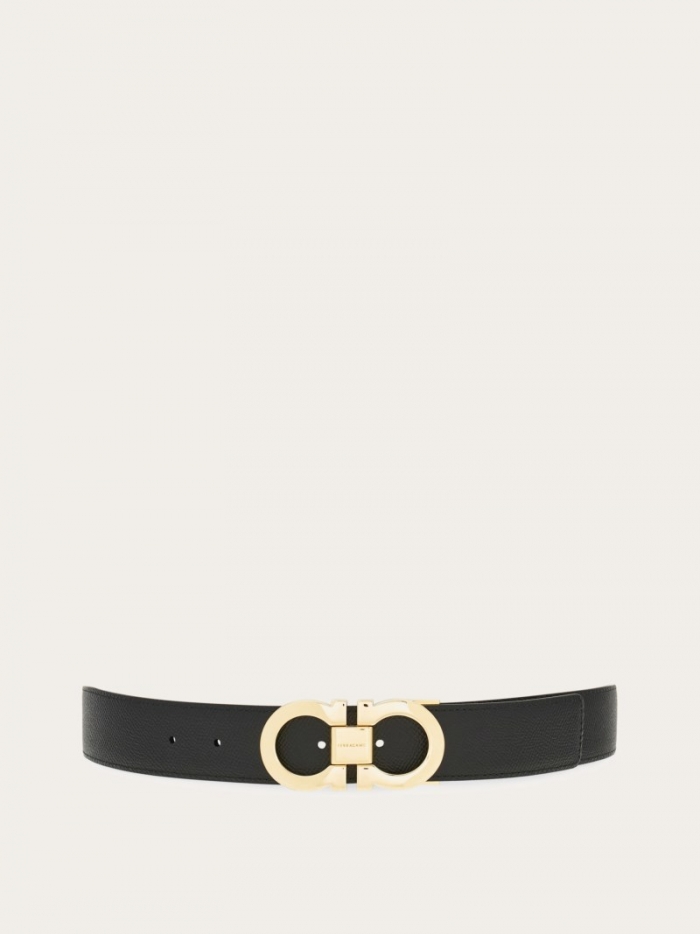 Ferragamo Men's Reversible And Adjustable Gancini Belt - Midnight Blue/Black | Quick Ship!