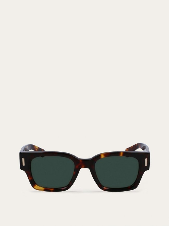 Ferragamo Men's Sunglasses - Dark Tortoise/Green | Quick Ship!