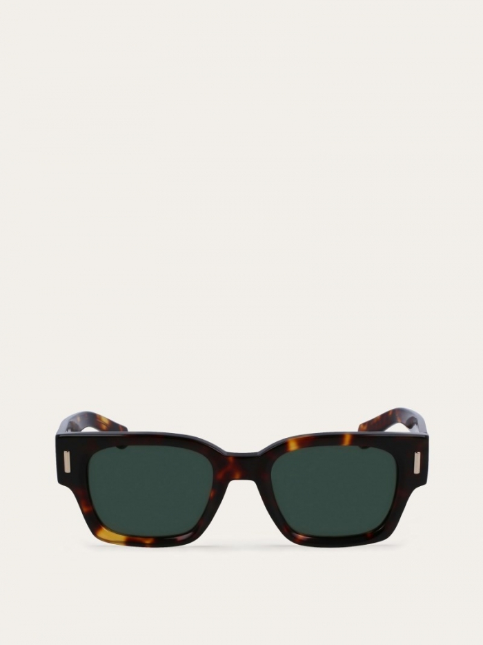 Ferragamo Men's Sunglasses - Dark Tortoise/Green | Quick Ship!