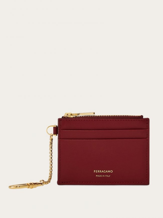 Ferragamo Women's Card Holder With Key Holder - Bourgogne | Quick Ship!