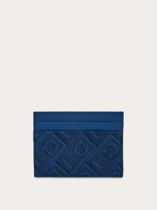 Ferragamo Women's Credit Card Holder - Teal Blue/Denim | Quick Ship!