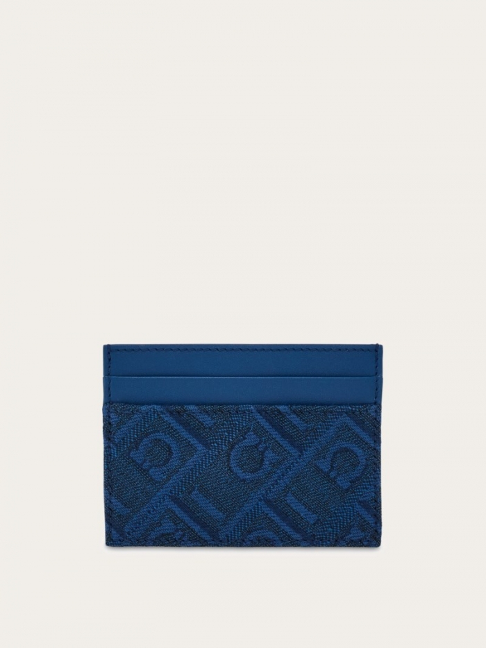 Ferragamo Women's Credit Card Holder - Teal Blue/Denim | Quick Ship!