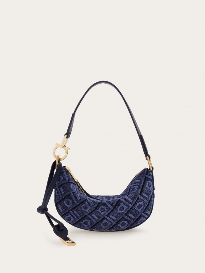 Ferragamo Women's Monogram Mini Bag - Denim/Midnight Blue | Quick Ship!