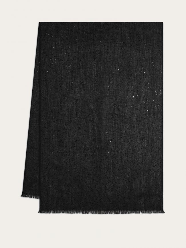 Ferragamo Women's Micro Paillette Stole - Black | Quick Ship!
