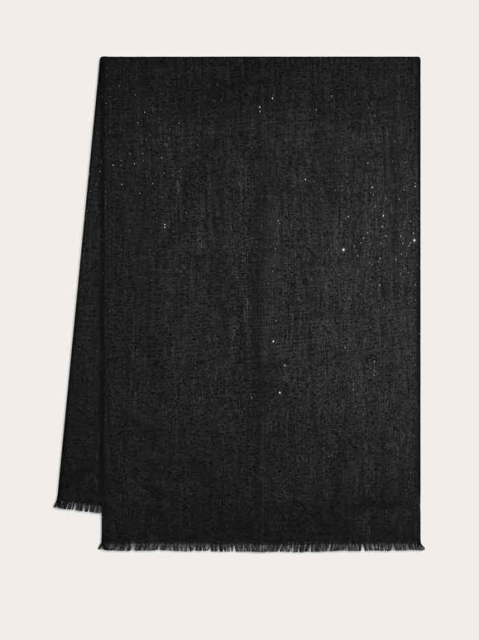Ferragamo Women's Micro Paillette Stole - Black | Quick Ship!