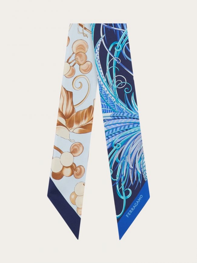 Ferragamo Women's Animals Print Mini Bandeau - Marine Blue/Turquoise | Quick Ship!