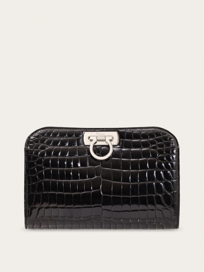 Ferragamo Women's Diana Clutch - Black | Quick Ship!