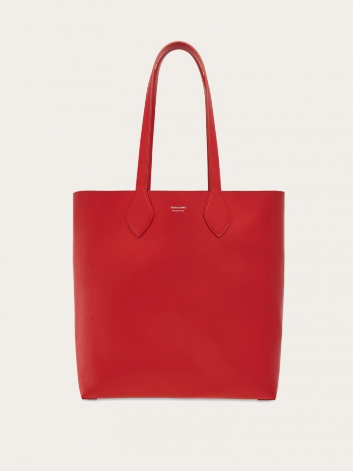 Ferragamo Men's Reversible Tote - Flame Red/Black | Quick Ship!