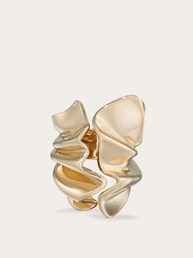 Ferragamo Women's Drape Ring - Mis 54 - Gold | Quick Ship!