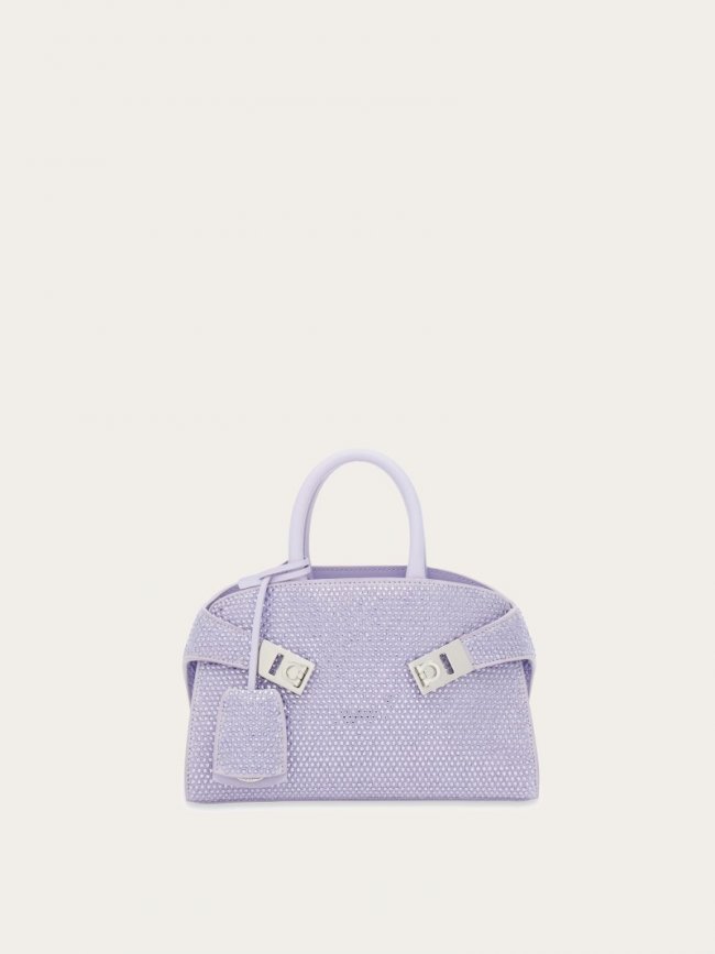 Ferragamo Women's Hug Handbag With Crystals - Lavender | Quick Ship!