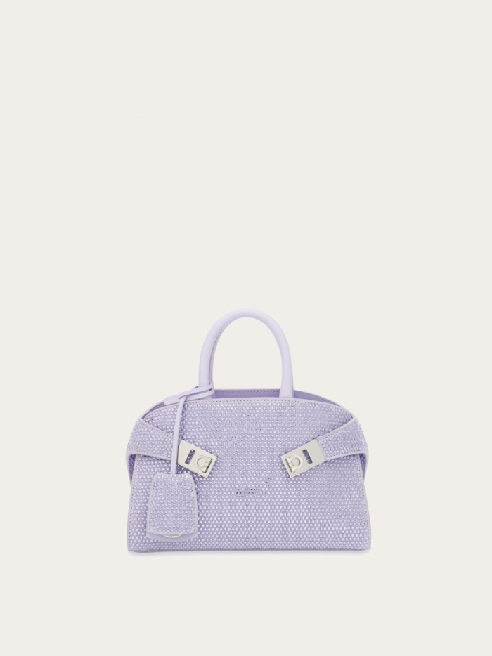 Ferragamo Women's Hug Handbag With Crystals - Lavender | Quick Ship!