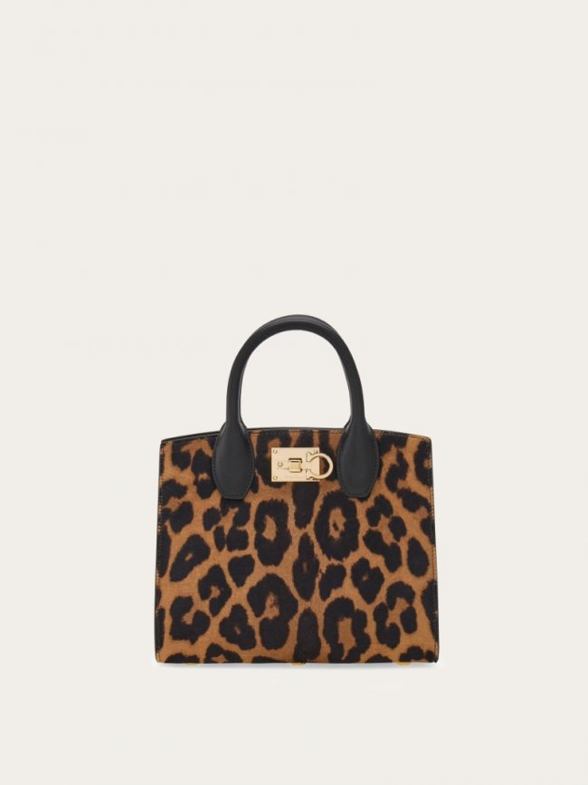 Ferragamo Women's Studio Box Bag - Leopard Print | Quick Ship!