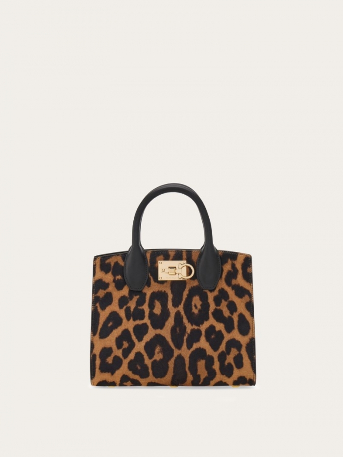 Ferragamo Women's Studio Box Bag - Leopard Print | Quick Ship!