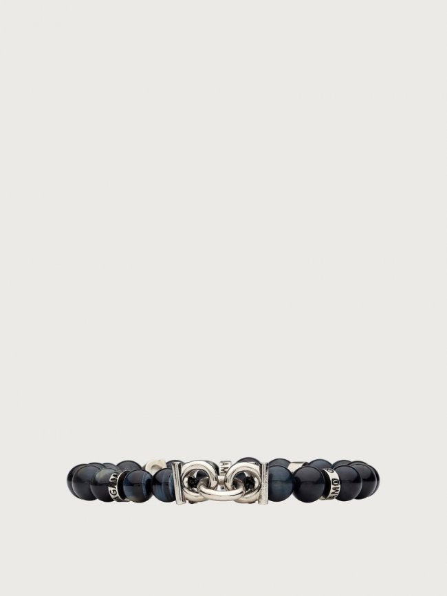 Ferragamo Men's Elasticated Bracelet With Gancini - Multicolor (Size 19) | Quick Ship!