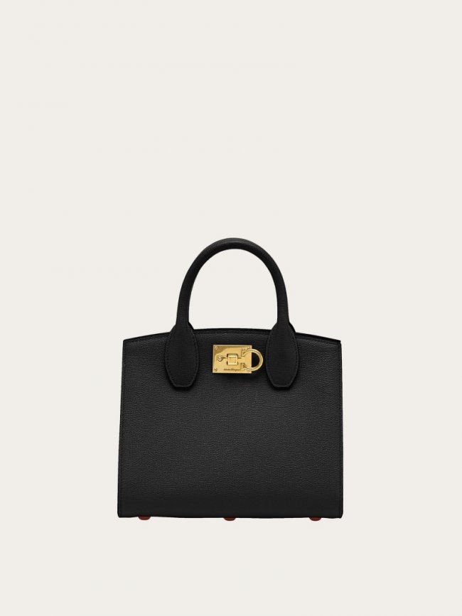 Ferragamo Women's Studio Box Bag - Black/Bonbon | Quick Ship!