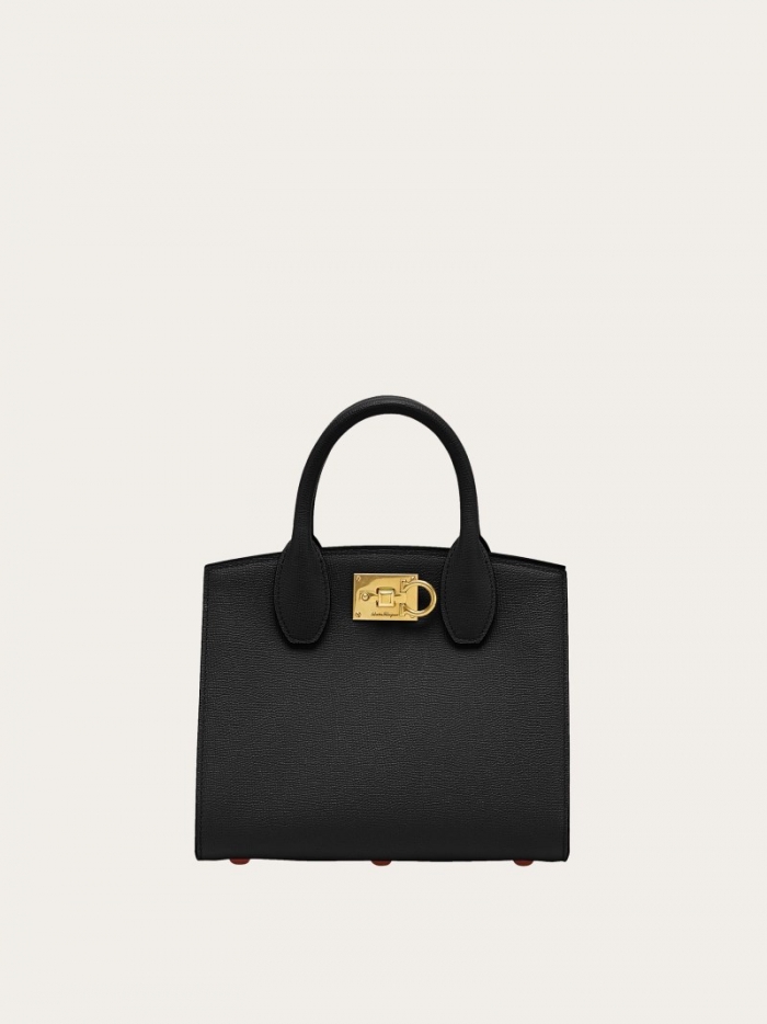 Ferragamo Women's Studio Box Bag - Black/Bonbon | Quick Ship!