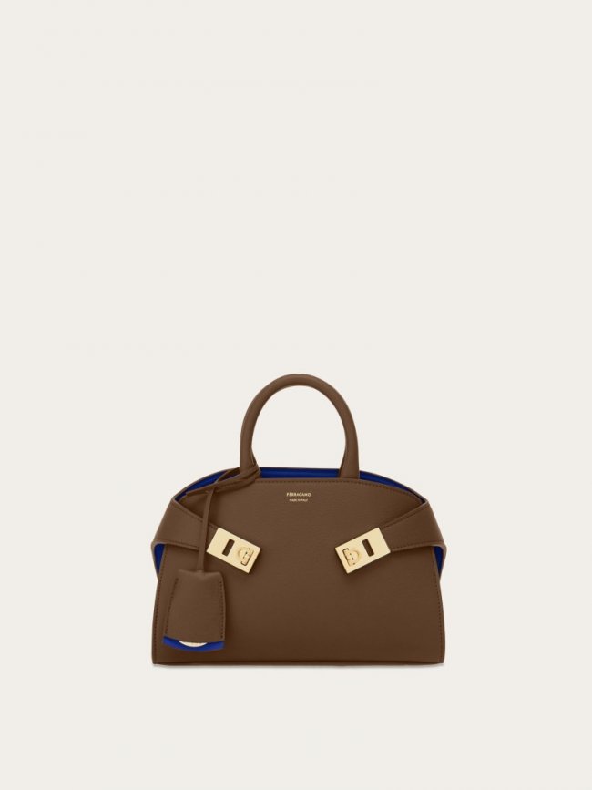 Ferragamo Women's Hug Bicolor Handbag - Clay/Lapis Lazuli | Quick Ship!