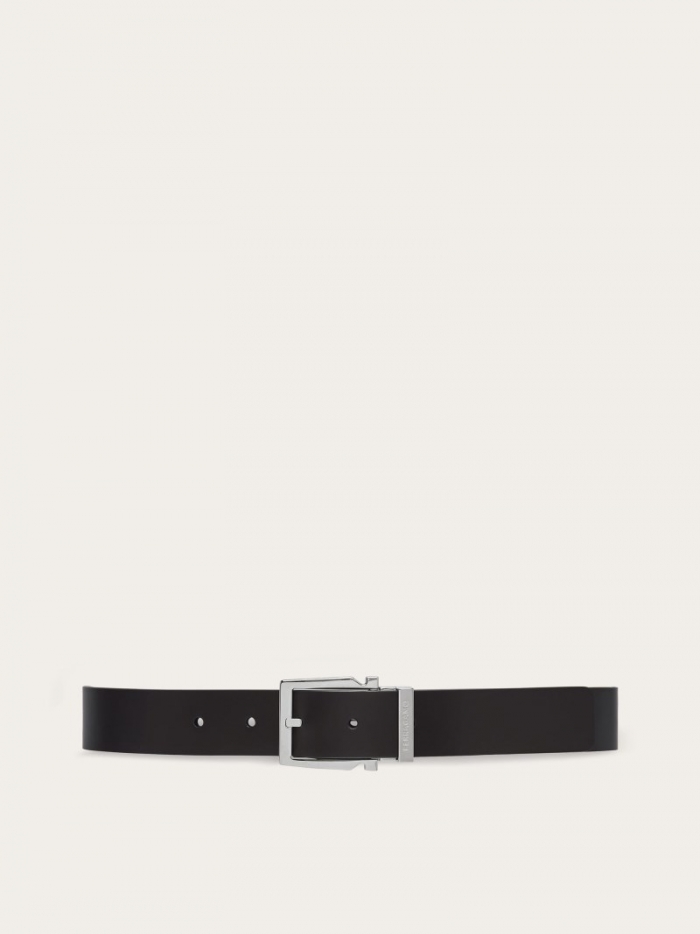 Ferragamo Men's Reversible And Adjustable Gancini Belt - Brown/Black | Quick Ship!