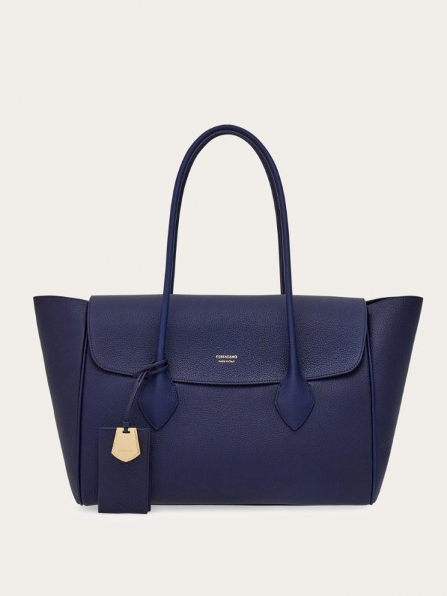 Ferragamo Women's East-West Tote Bag - Midnight Blue | Quick Ship!
