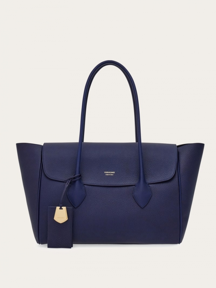 Ferragamo Women's East-West Tote Bag - Midnight Blue | Quick Ship!