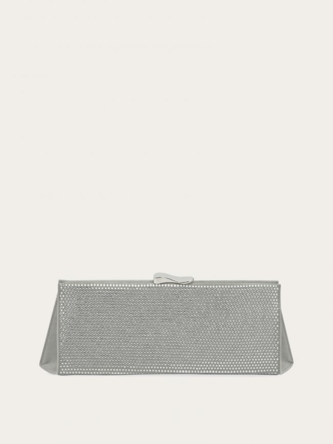Ferragamo Women's Clutch With Crystals - Pearl | Quick Ship!