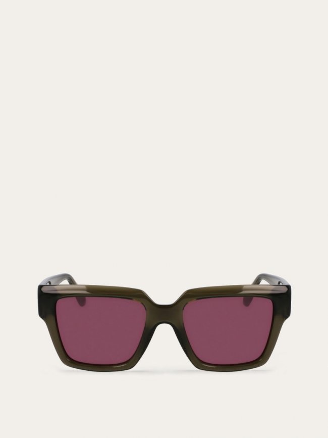 Ferragamo Women's Sunglasses - Transparent Khaki/Brown | Quick Ship!