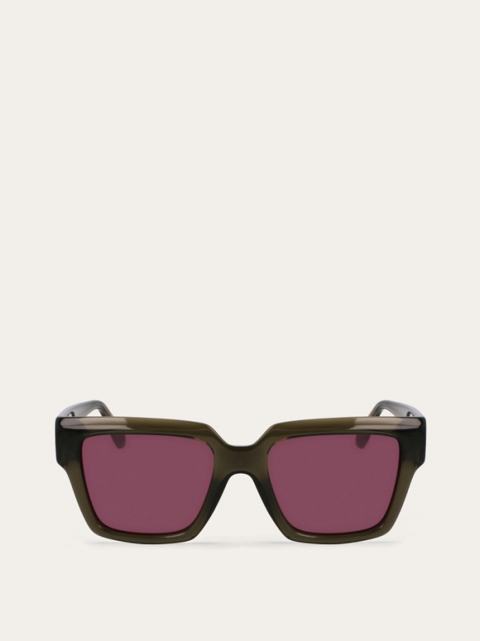 Ferragamo Women's Sunglasses - Transparent Khaki/Brown | Quick Ship!