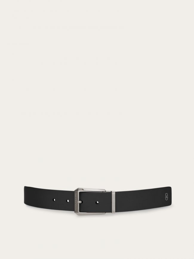 Ferragamo Men's Reversible And Adjustable Belt - Midnight Blue/Black | Quick Ship!