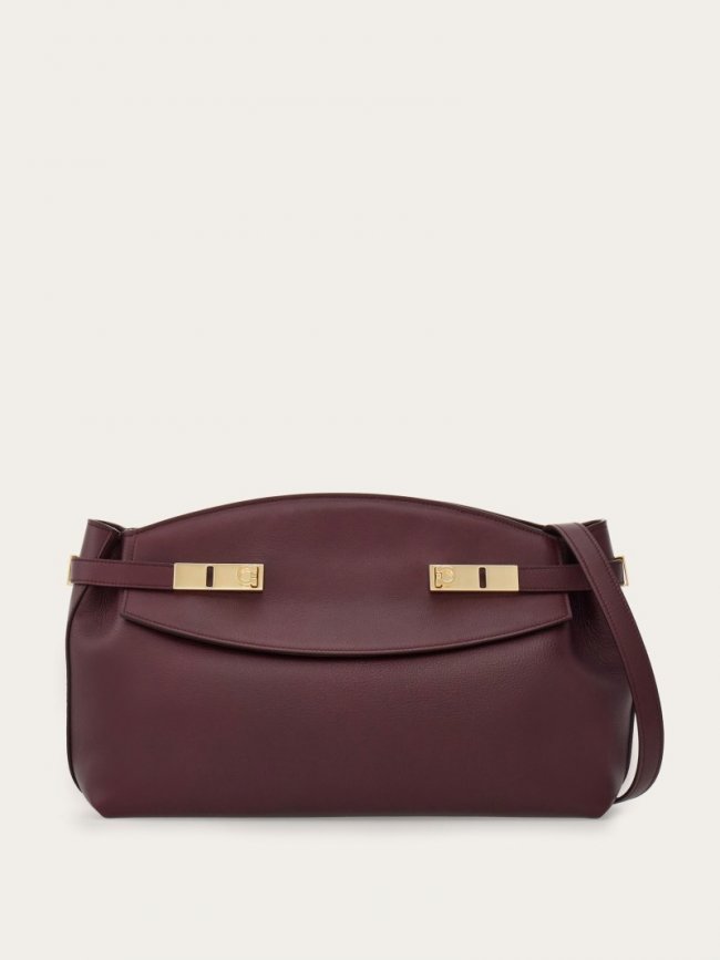 Ferragamo Women's Hug Soft Crossbody Bag - Dark Barolo | Quick Ship!