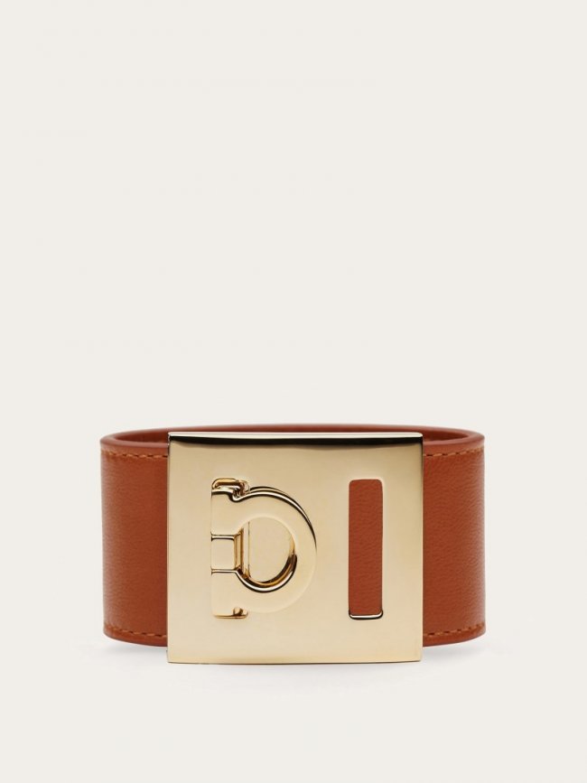 Ferragamo Women's Gancini Bracelet - Cognac (Size 15) | Quick Ship!