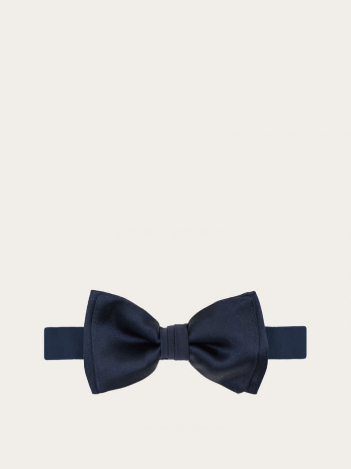Ferragamo Men's Silk Bow Tie - Black | Quick Ship!