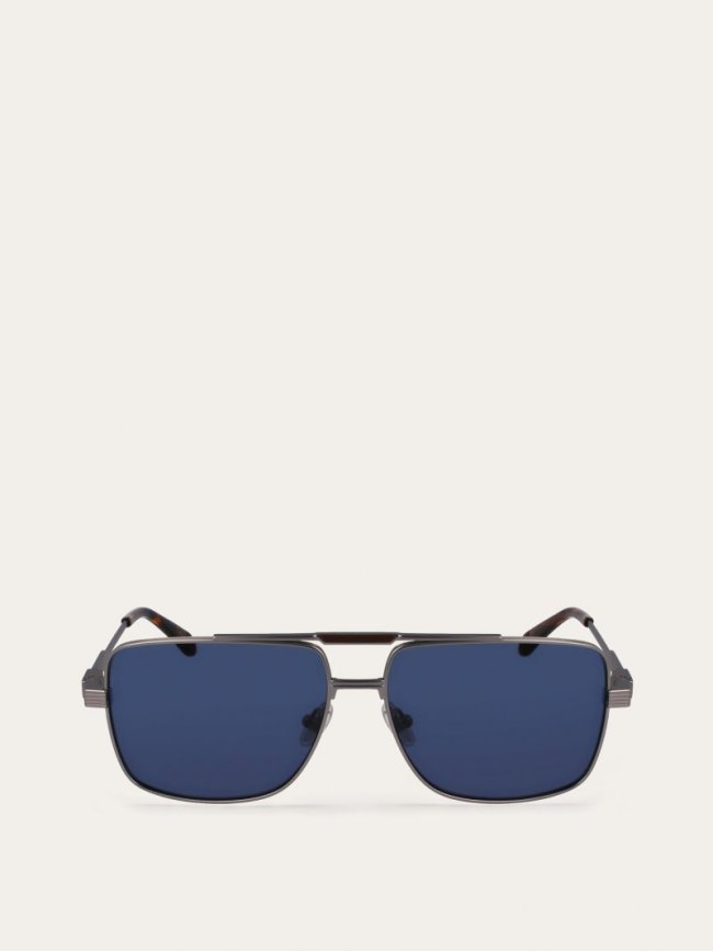 Ferragamo Men's Sunglasses - Ruthenium/Blue | Quick Ship!