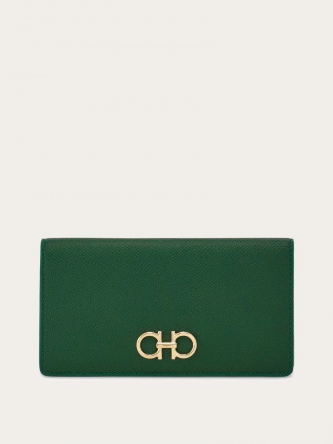 Ferragamo Women's Gancini Continental Wallet - Forest Green | Quick Ship!