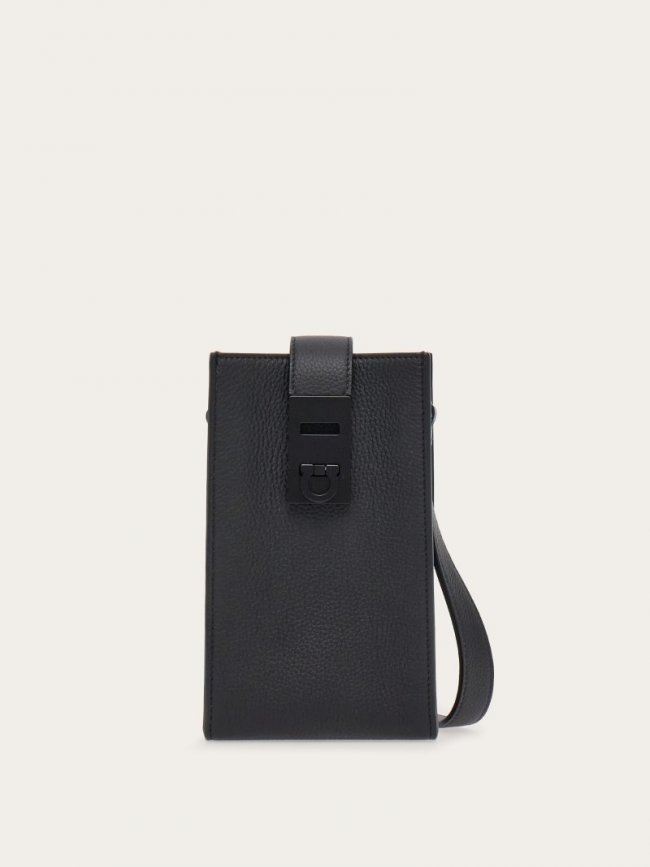 Ferragamo Men's Crossbody Pouch - Black | Quick Ship!