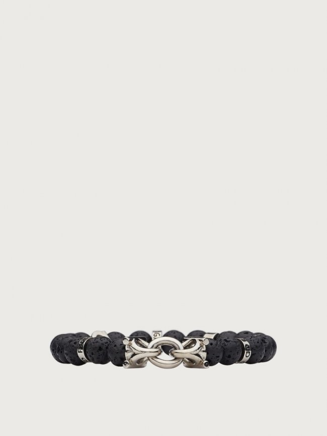 Ferragamo Men's Elasticated Bracelet With Gancini - Multicolor (Size 19) | Quick Ship!