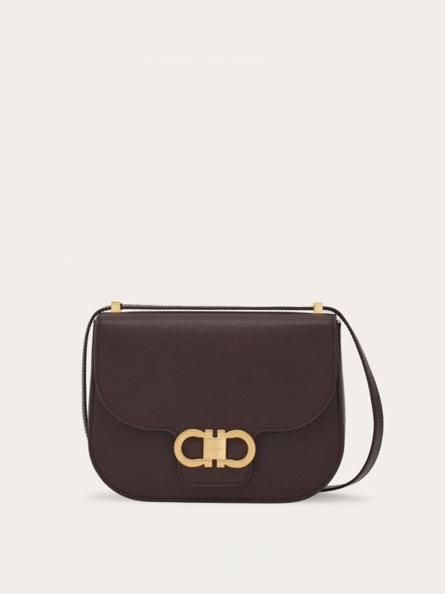 Ferragamo Women's Double Gancini Crossbody Bag - Oxblood | Quick Ship!
