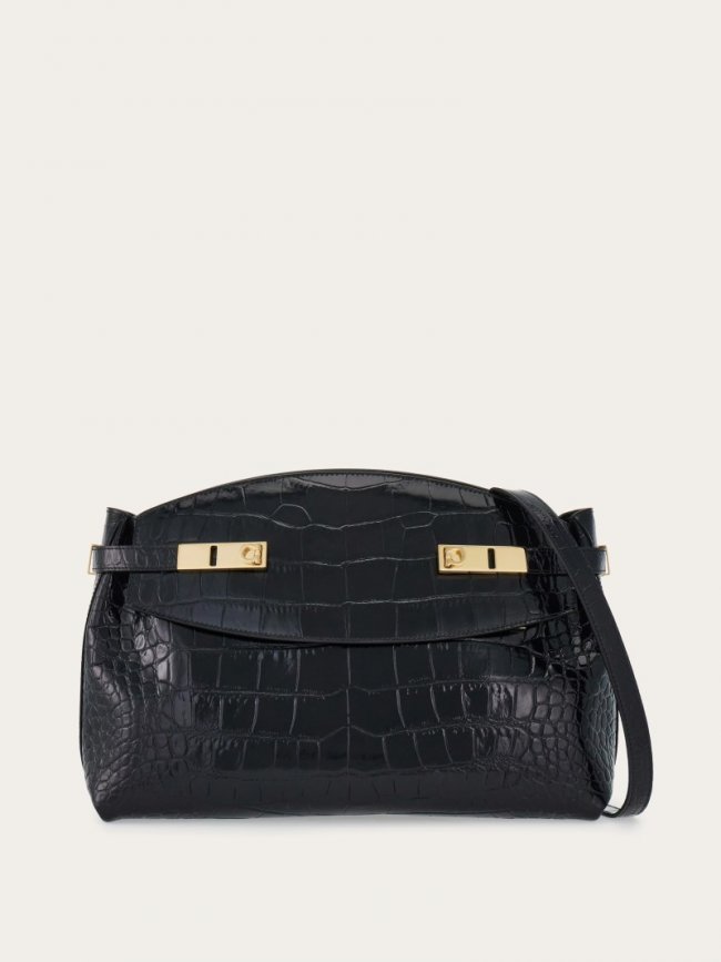 Ferragamo Women's Hug Soft Crossbody Bag - Black | Quick Ship!