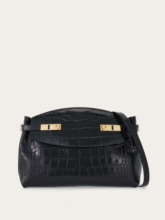Ferragamo Women's Hug Soft Crossbody Bag - Black | Quick Ship!