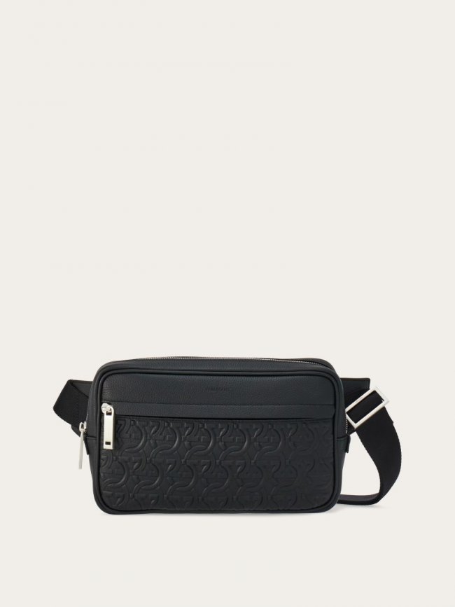 Ferragamo Men's Gancini Belt Bag - Black | Quick Ship!
