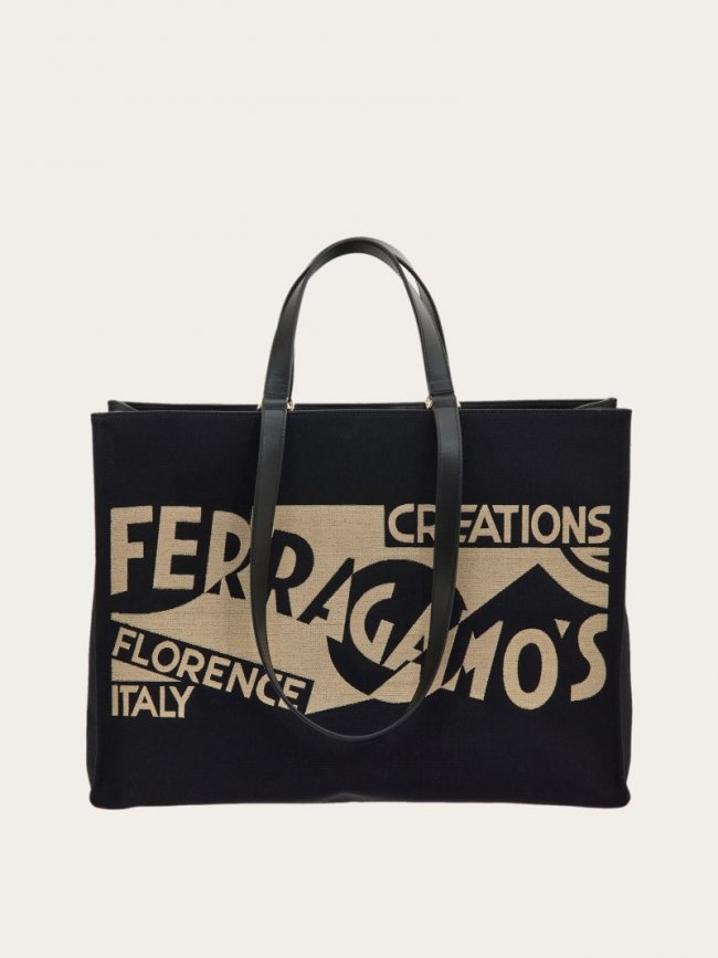 Ferragamo Women's Tote Bag With Logo - Black | Quick Ship!
