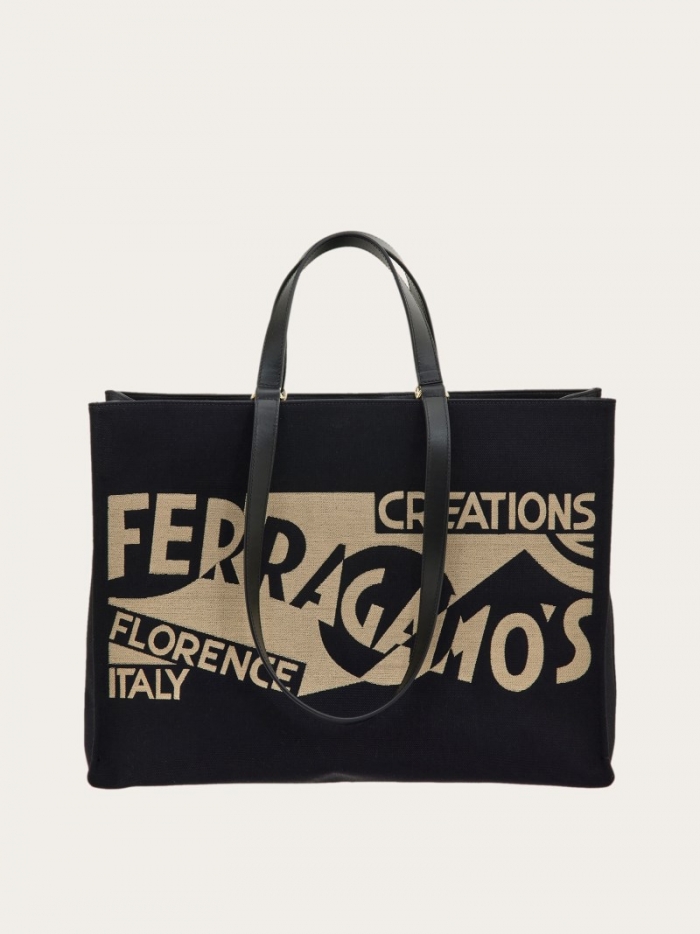 Ferragamo Women's Tote Bag With Logo - Black | Quick Ship!