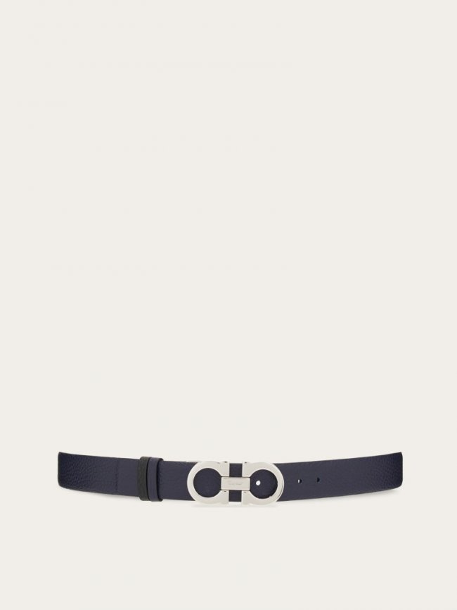 Ferragamo Women's Reversible And Adjustable Gancini Belt - Myrtle/Black | Quick Ship!