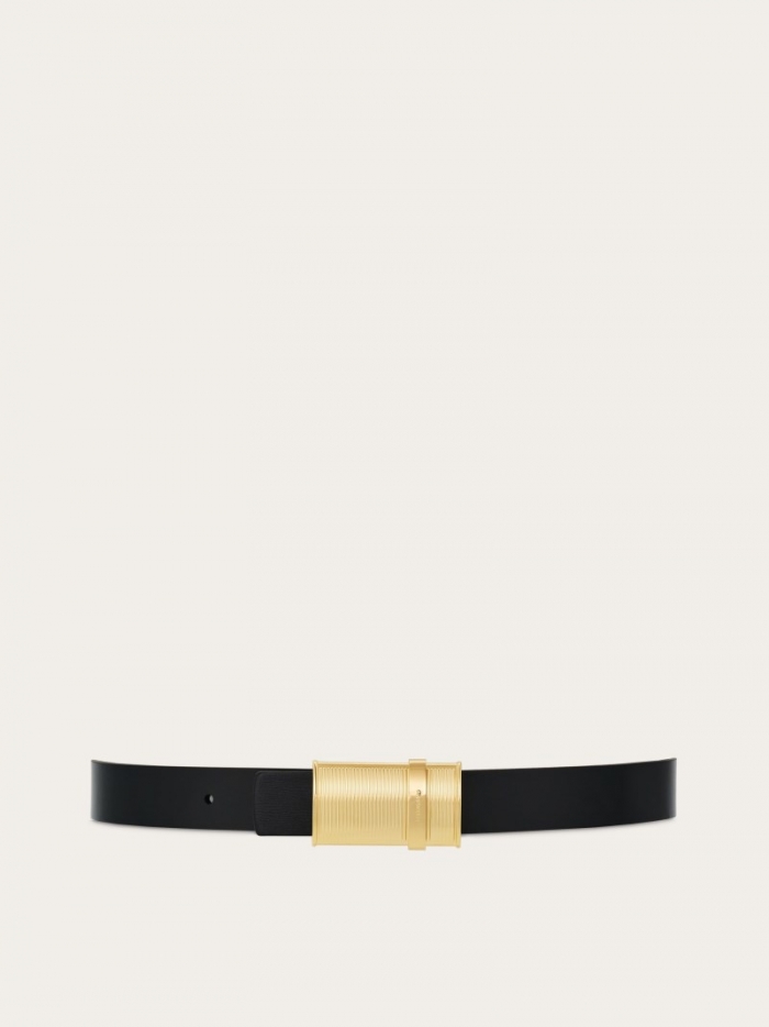Ferragamo Women's Reversible Belt - Black/Flame Red | Quick Ship!