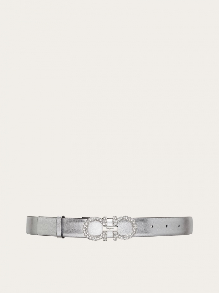 Ferragamo Women's Adjustable Gancini Belt - Silver | Quick Ship!