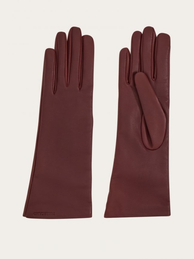 Ferragamo Women's Cashmere-Lined Gloves - Burgundy | Quick Ship!