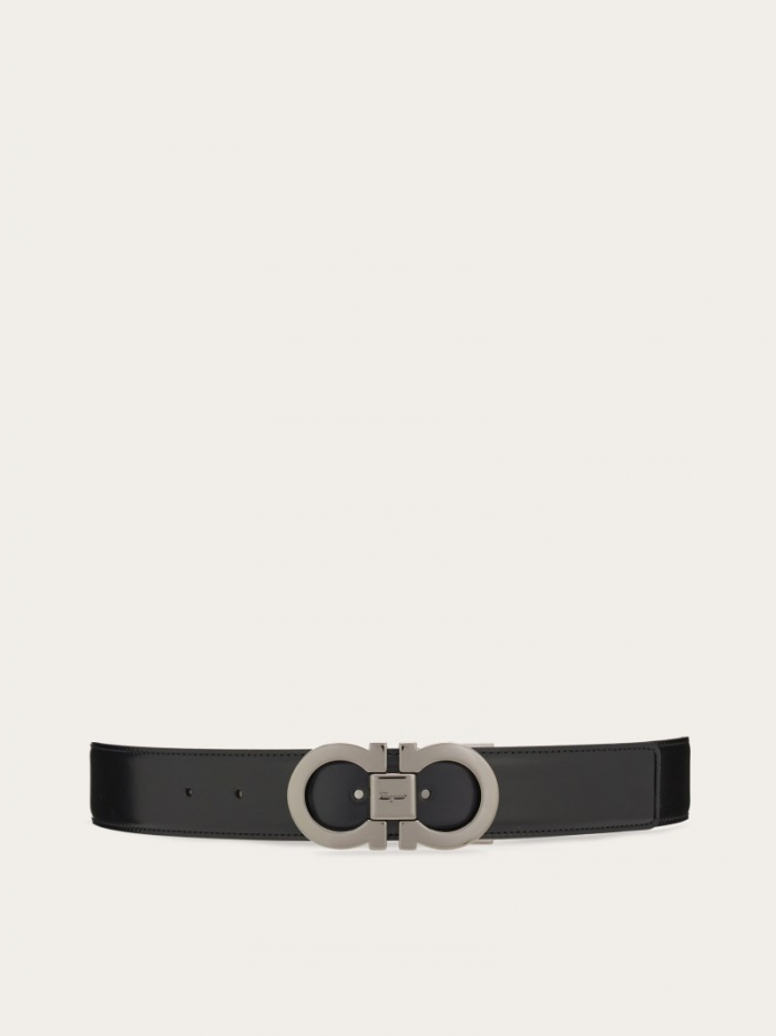 Ferragamo Men's Reversible And Adjustable Gancini Belt - Black/Auburn | Quick Ship!