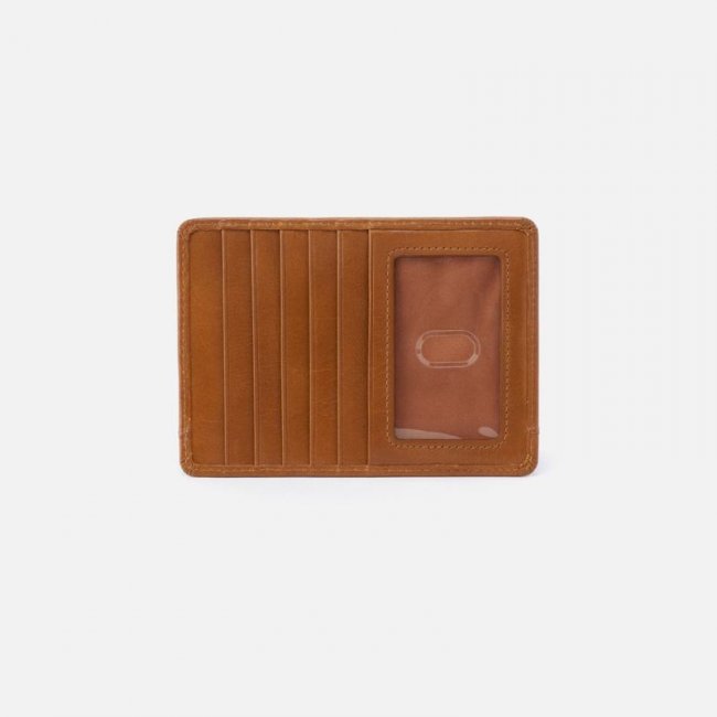 Hobo Women's Euro Slide Card Case in Polished Leather - Truffle | New Arrivals