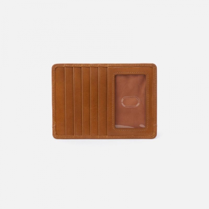 Hobo Women's Euro Slide Card Case in Polished Leather - Truffle | New Arrivals
