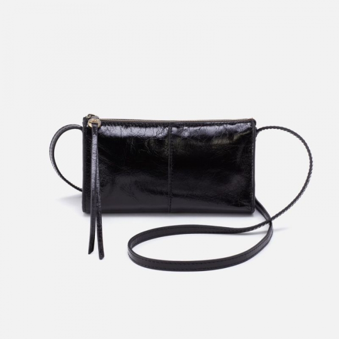 Hobo Women's Jewel Crossbody in Polished Leather - Black | New Arrivals